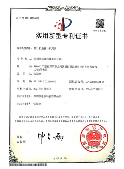Patent Certificate 38